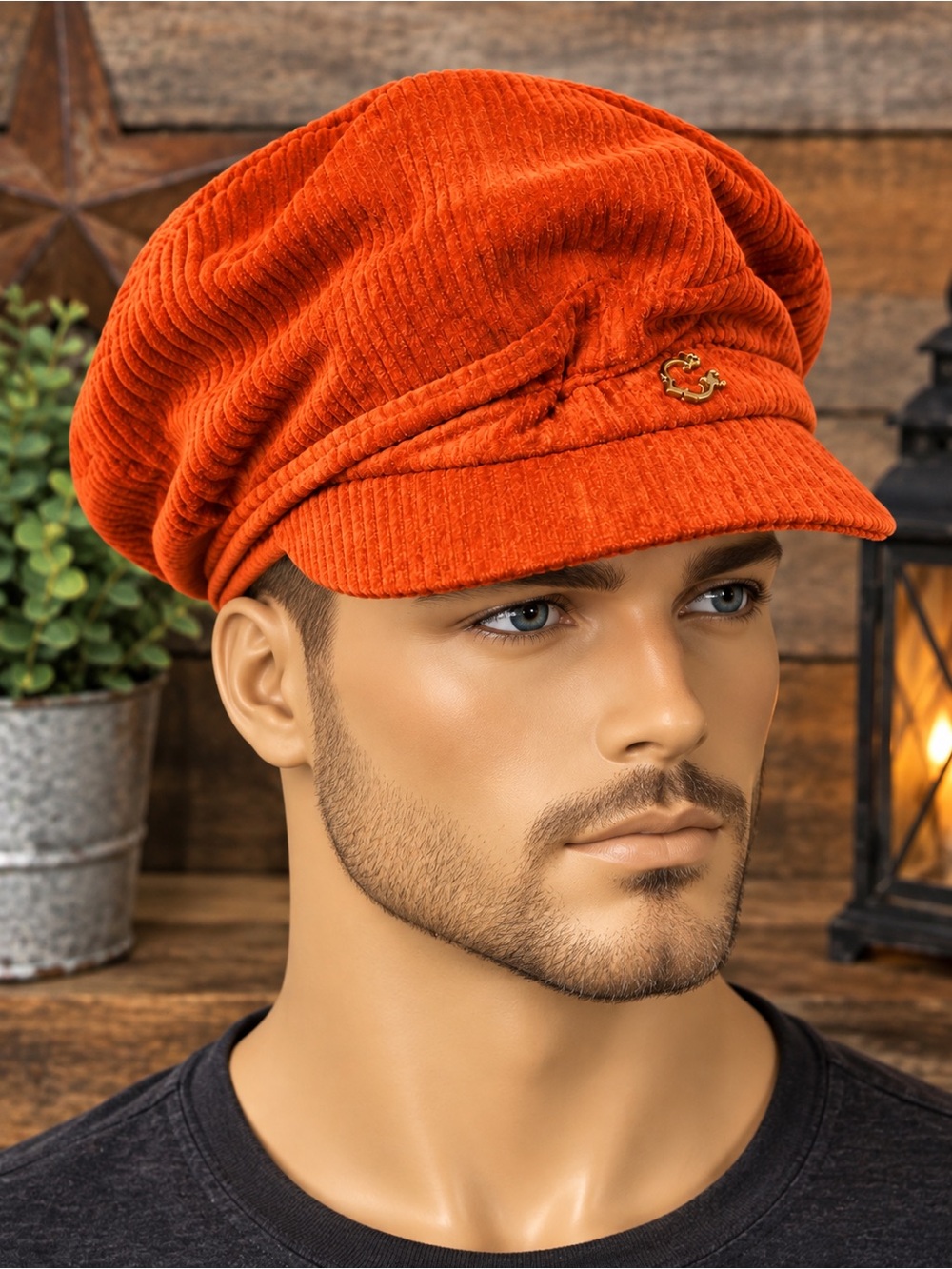 C. Wonder Burnt Orange Corduroy
Baker Boy Newsboy Cap Hat